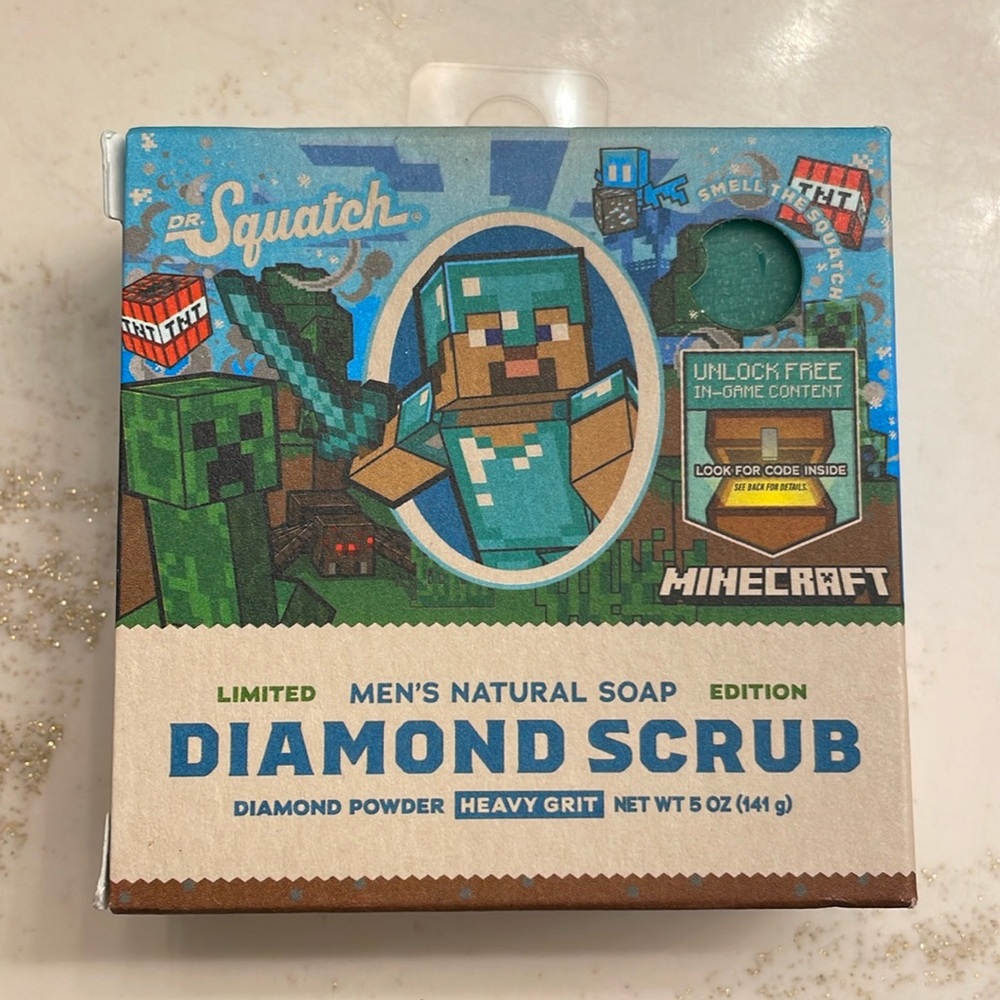 Dr. Squatch soap limited edition diamond scrub‎ heavy grit Minecraft soap USA